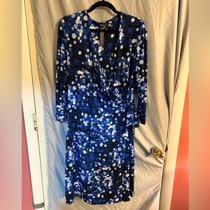 The Limited Textured Dot Blue Dress, Size XL, New with Tags